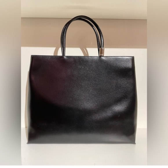 Furla top handle tote 14x14x4” smooth leather vintage - Picture 1 of 8